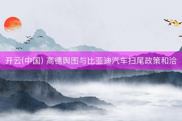 开云(中国) 高德舆图与比亚迪汽车扫尾政策和洽