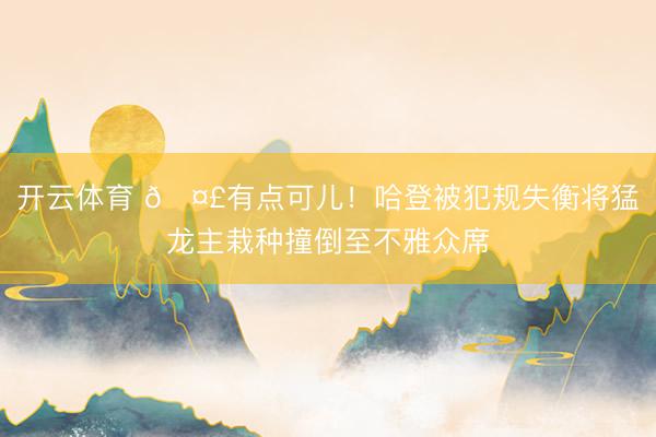 开云体育 🤣有点可儿！哈登被犯规失衡将猛龙主栽种撞倒至不雅众席
