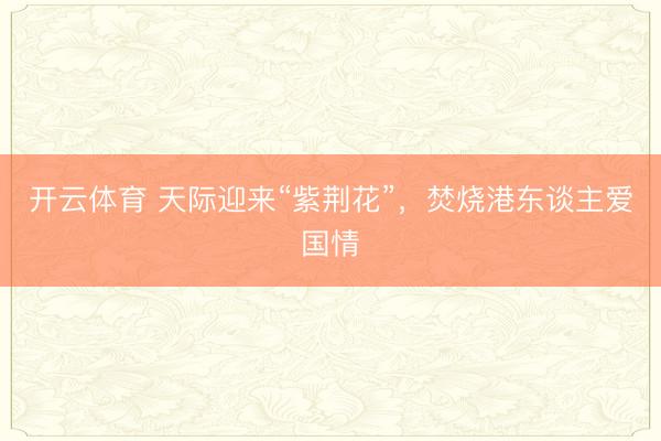 开云体育 天际迎来“紫荆花”，焚烧港东谈主爱国情