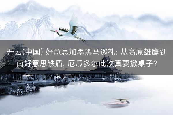 开云(中国) 好意思加墨黑马巡礼: 从高原雄鹰到南好意思铁盾， 厄瓜多尔此次真要掀桌子?
