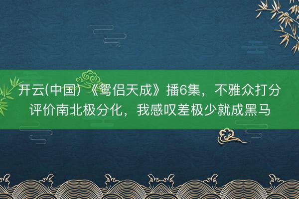 开云(中国) 《鸳侣天成》播6集，不雅众打分评价南北极分化，我感叹差极少就成黑马