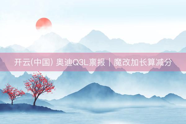开云(中国) 奥迪Q3L禀报｜魔改加长算减分