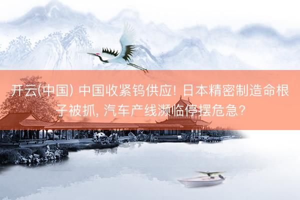 开云(中国) 中国收紧钨供应! 日本精密制造命根子被抓, 汽车产线濒临停摆危急?