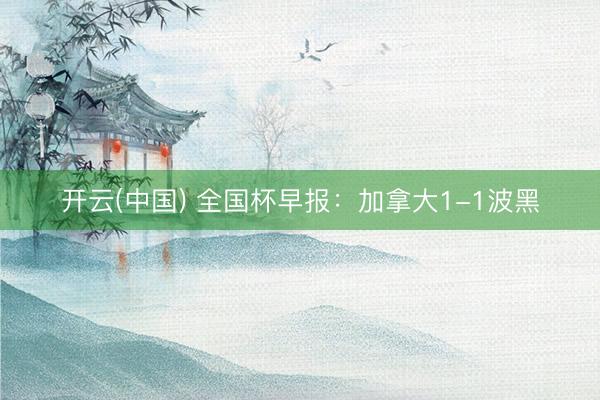 开云(中国) 全国杯早报:加拿大1-1波黑