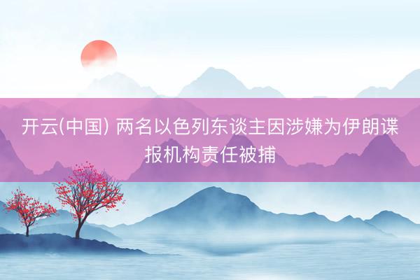 开云(中国) 两名以色列东谈主因涉嫌为伊朗谍报机构责任被捕