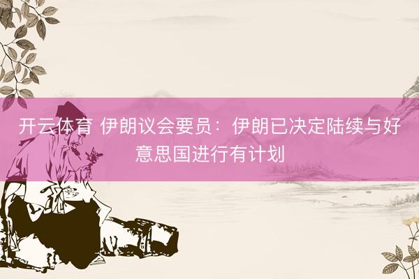 开云体育 伊朗议会要员：伊朗已决定陆续与好意思国进行有计划